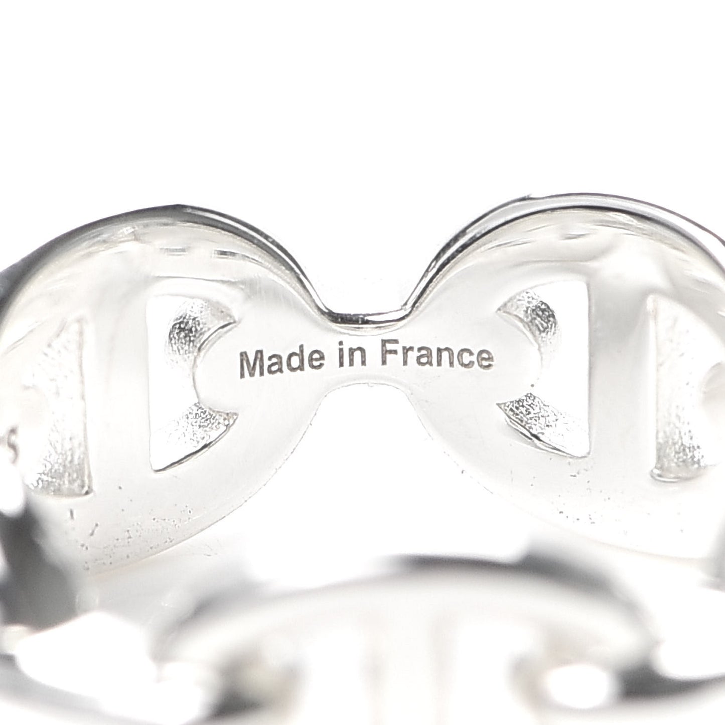 Sterling Silver PM Chaine d'Ancre Enchainee Band Ring 50 5.25