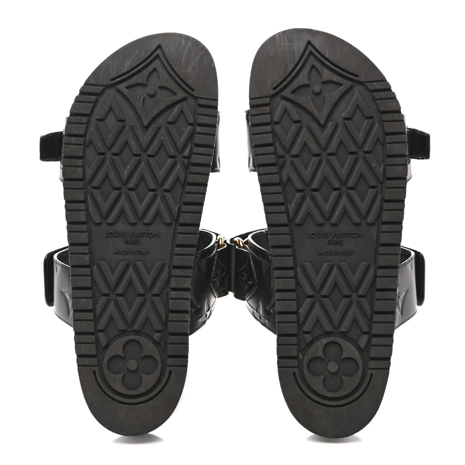 Louis Vuitton Lambskin Embossed Monogram Bom Dia Flat Mule Sandals 38 Black 6 of 11
