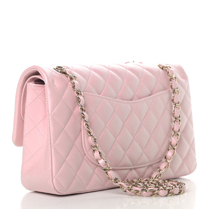 Chanel Iridescent Calfskin Quilted Medium Double Flap Light Pink 3 of 12