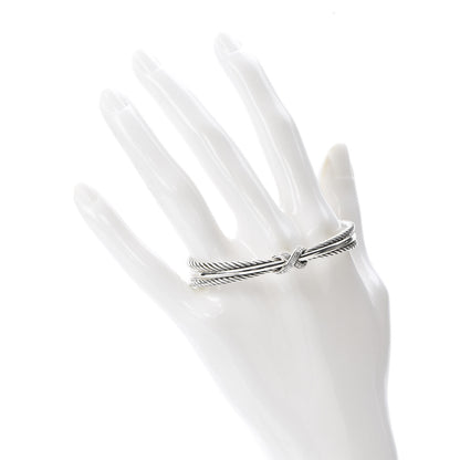 David Yurman Sterling Silver Diamond 7mm Crossover X Bracelet 2 of 4