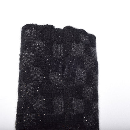 Chanel Cashmere Viscose CC Arm Warmers Grey Navy 6 of 6