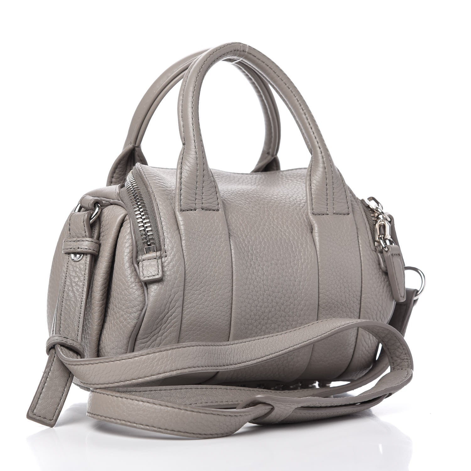 Alexander Wang Pebbled Lambskin Mini Rockie Gray Rhodium Hardware 3 of 8