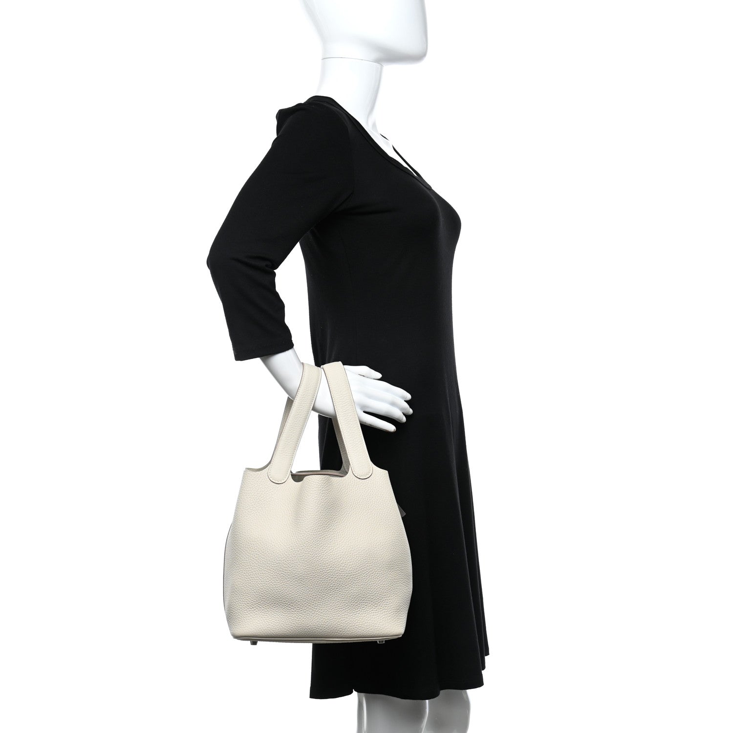 Hermes Taurillon Clemence Picotin Lock 22 MM Craie 2 of 9