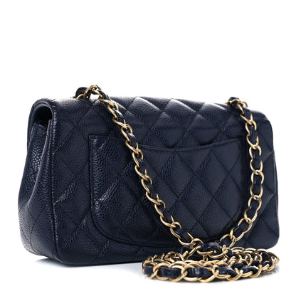 Chanel Caviar Quilted Mini Rectangular Flap Navy 3 of 9