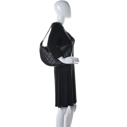 Chanel Lambskin Resin Elegant Maxi Hobo Black 2 of 10