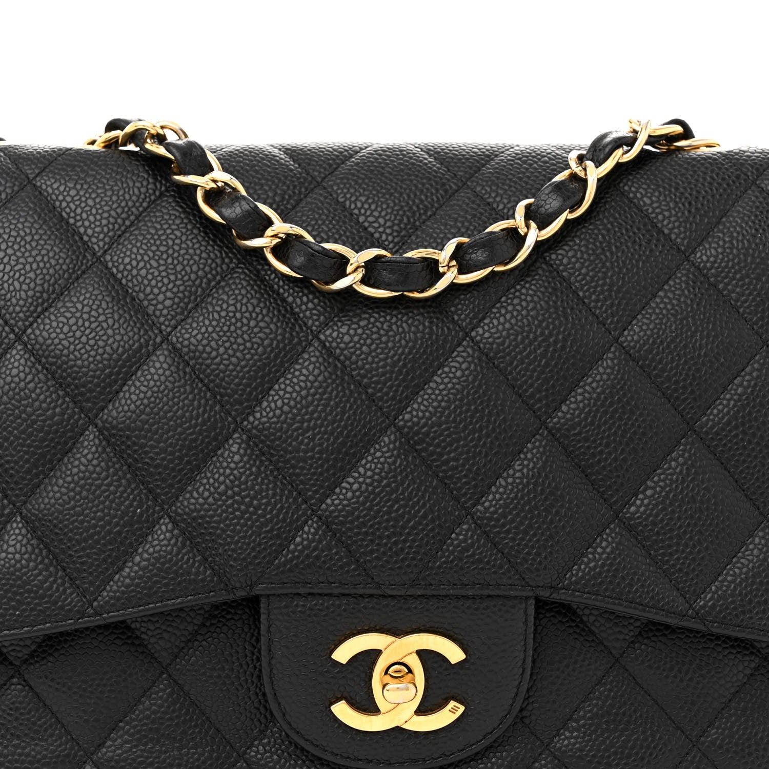 Chanel Caviar Quilted Jumbo Single Flap Black 8 of 13