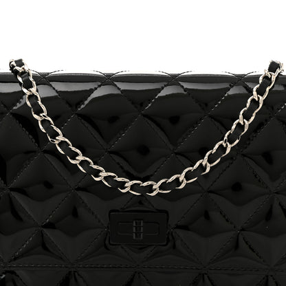 Chanel Patent Calfskin Quilted Reissue Wallet On Chain WOC So Black 9 of 12