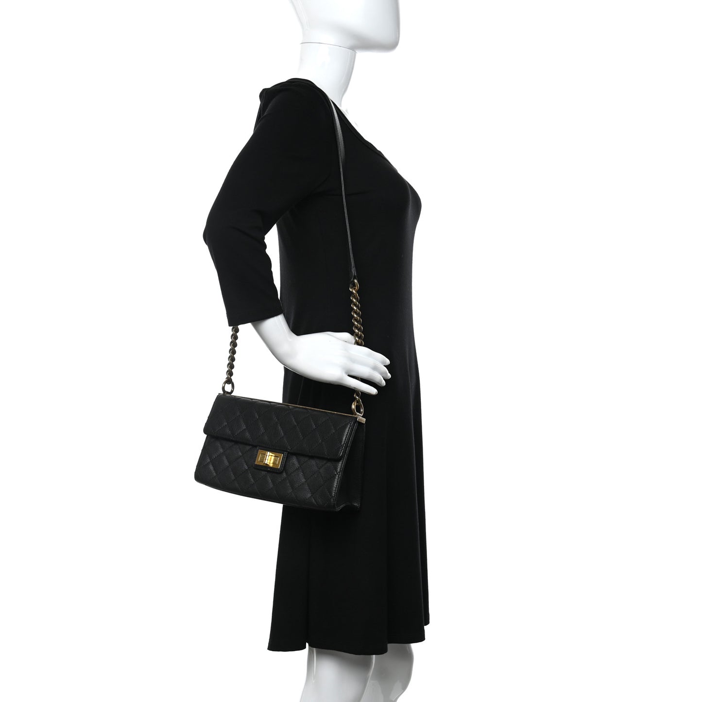 Goatskin Quilted Rita Flap Black