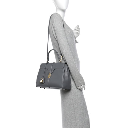 Celine Grained Calfskin Classique 16 Top Handle Bag Cloud 3 of 21