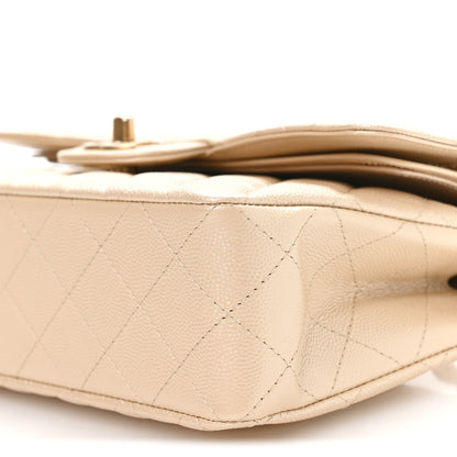 Chanel Metallic Caviar Quilted Small Double Flap Beige 19 of 21