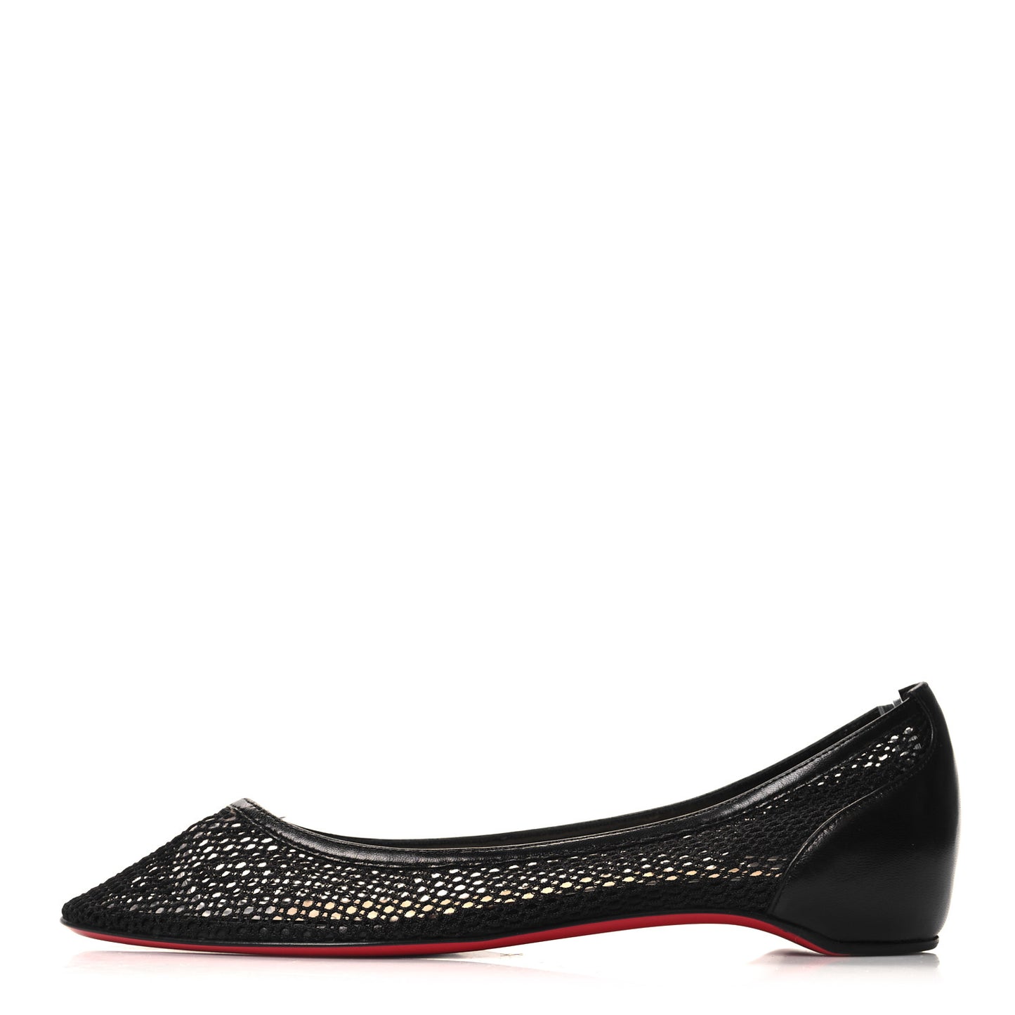 Mesh Calfskin Filomena Flats 37 Black