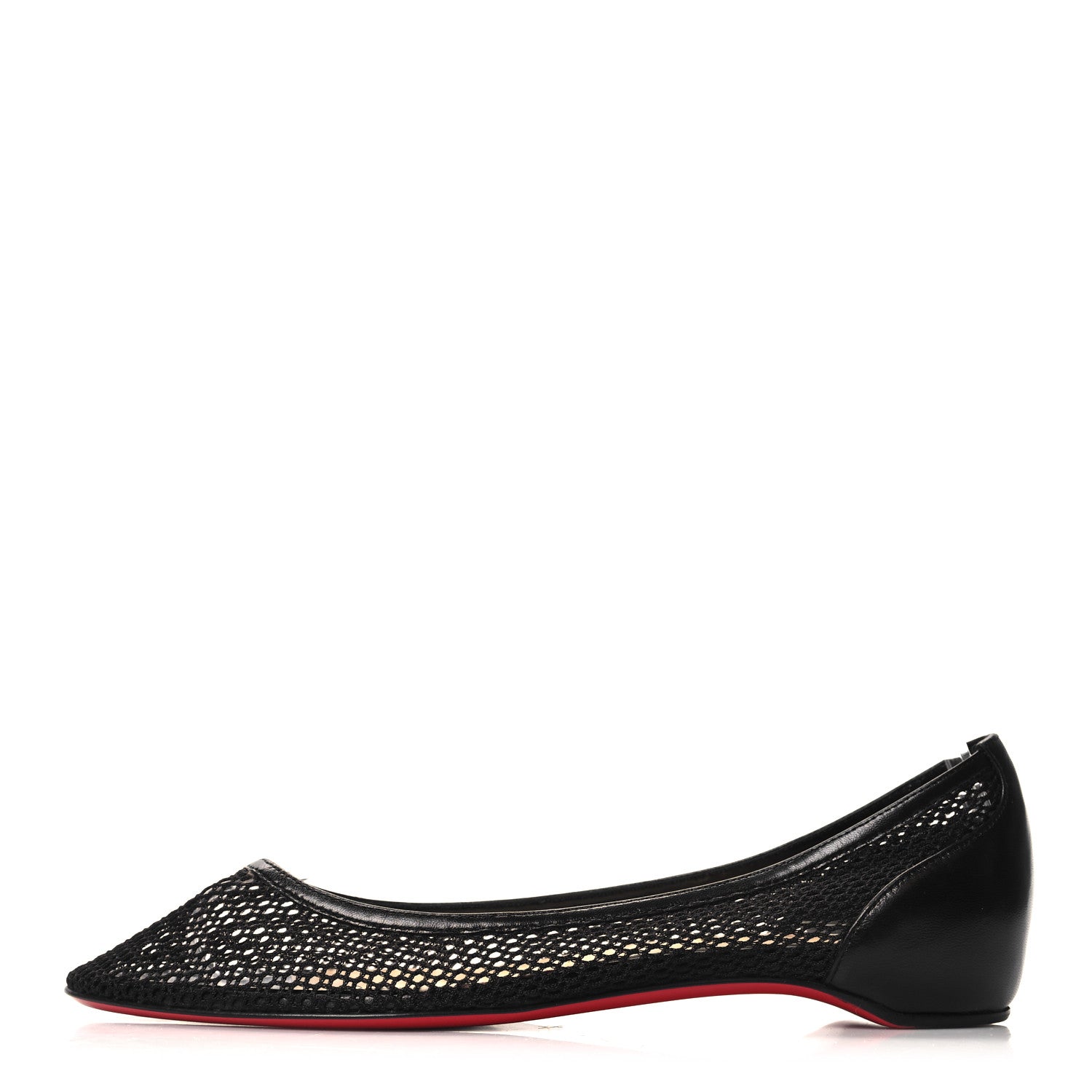 Christian Louboutin Mesh Calfskin Filomena Flats 37 Black 1 of 7