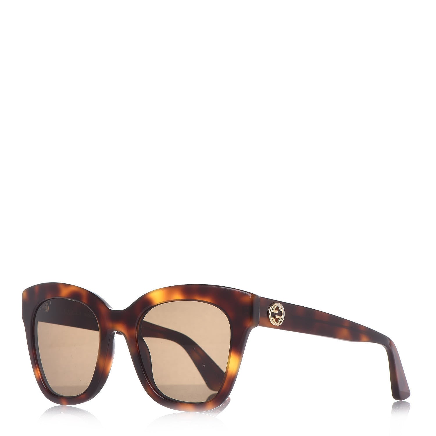 Gucci Acetate Square Frame Sunglasses GG0029S Tortoise 1 of 8