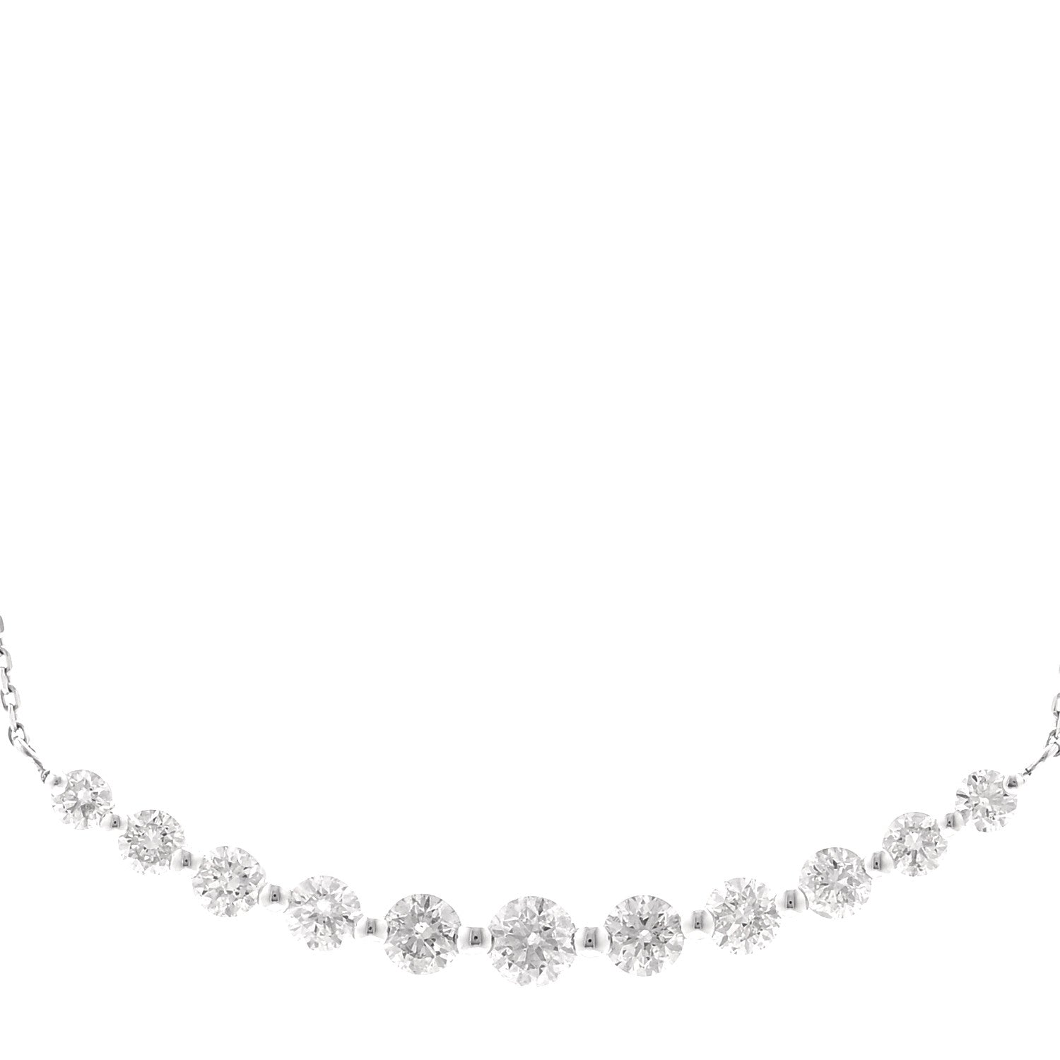 Parker & West by FASHIONPHILE 18K White Gold Diamond 1.00ctw Graduated Station Necklace 4 of 5