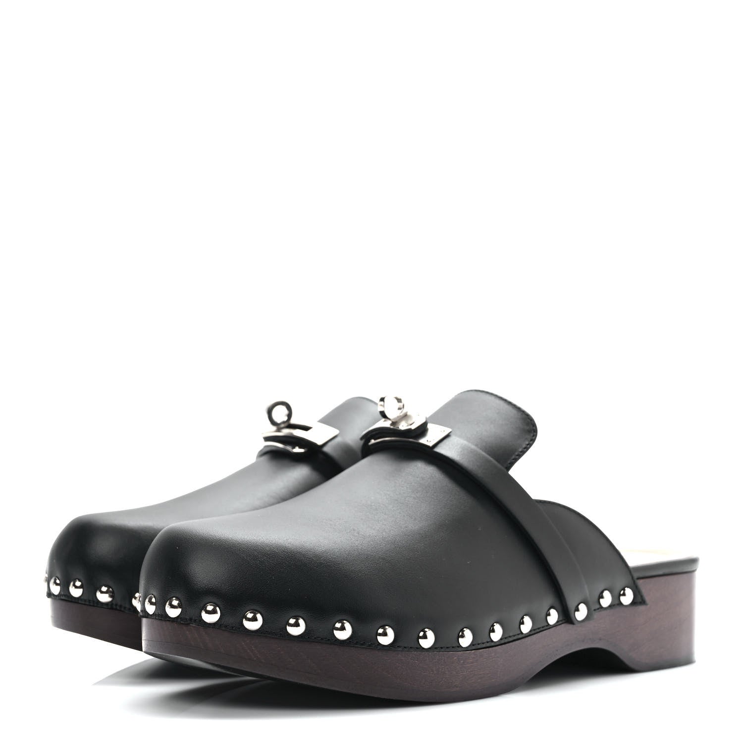 Hermes Calfskin Carlotta Mules 37 Black 3 of 8
