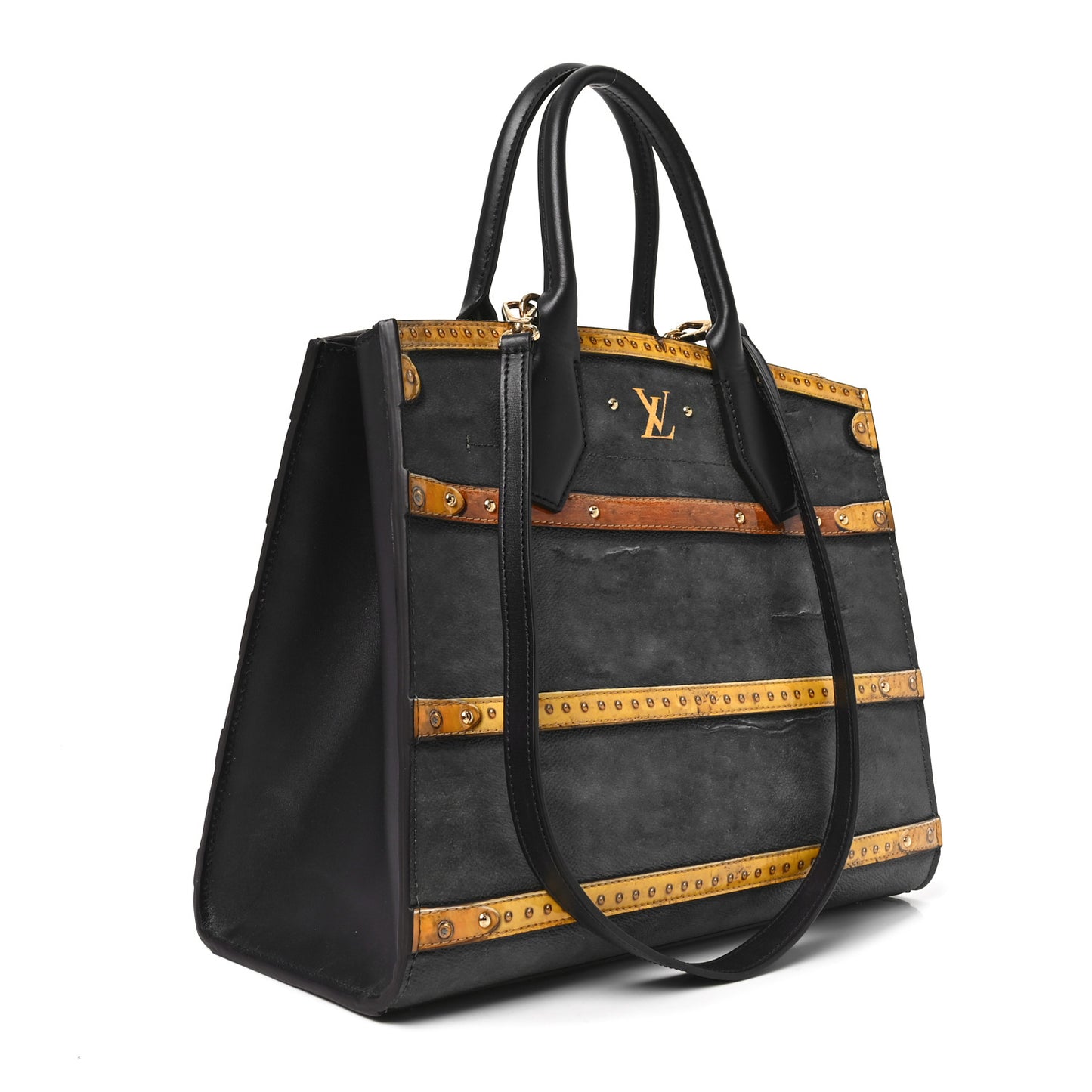 Calfskin Trunk City Steamer MM Black