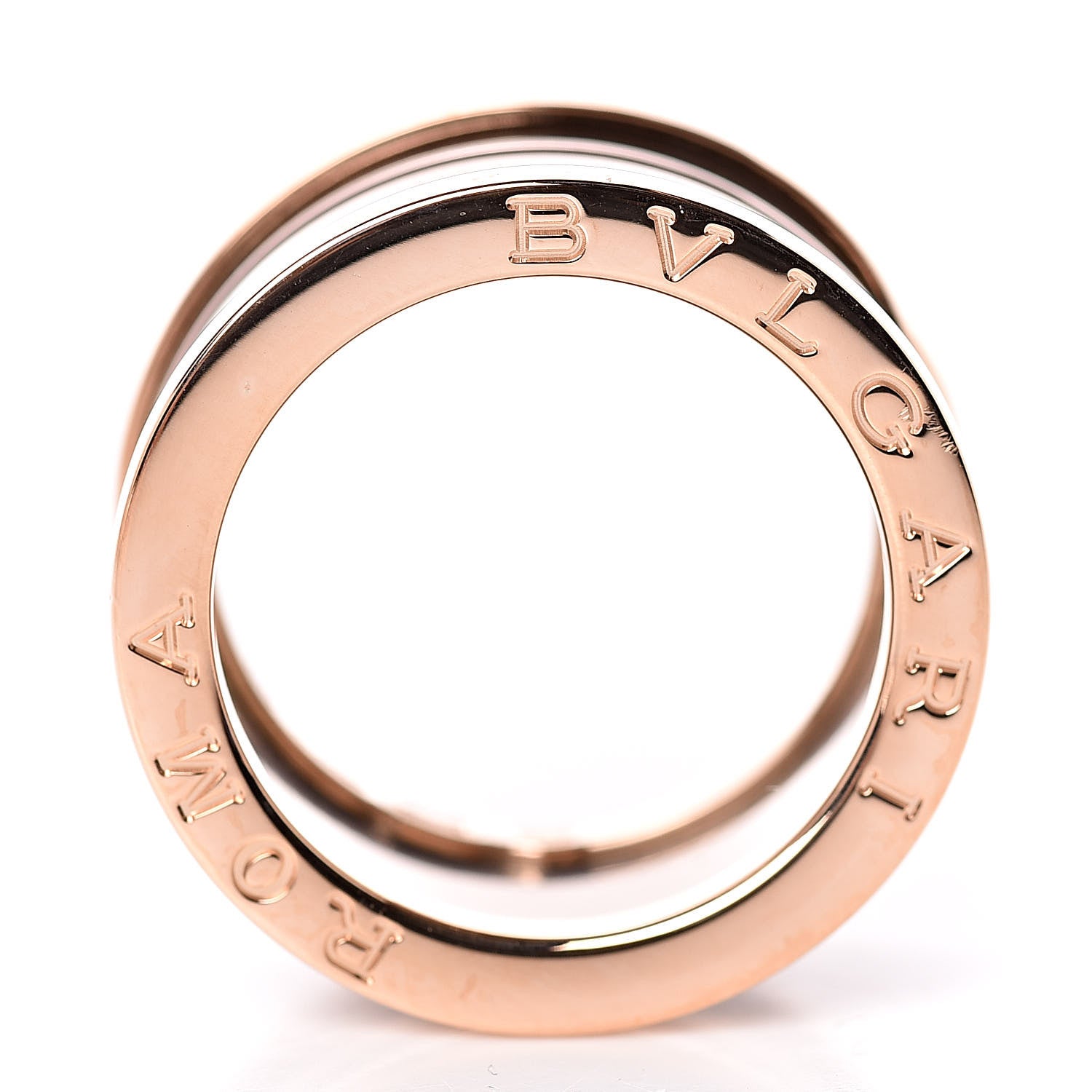 Bulgari 18K Rose Gold Bronze Cermet B.Zero1 Roma Four-Band Ring 55 7.25 6 of 6