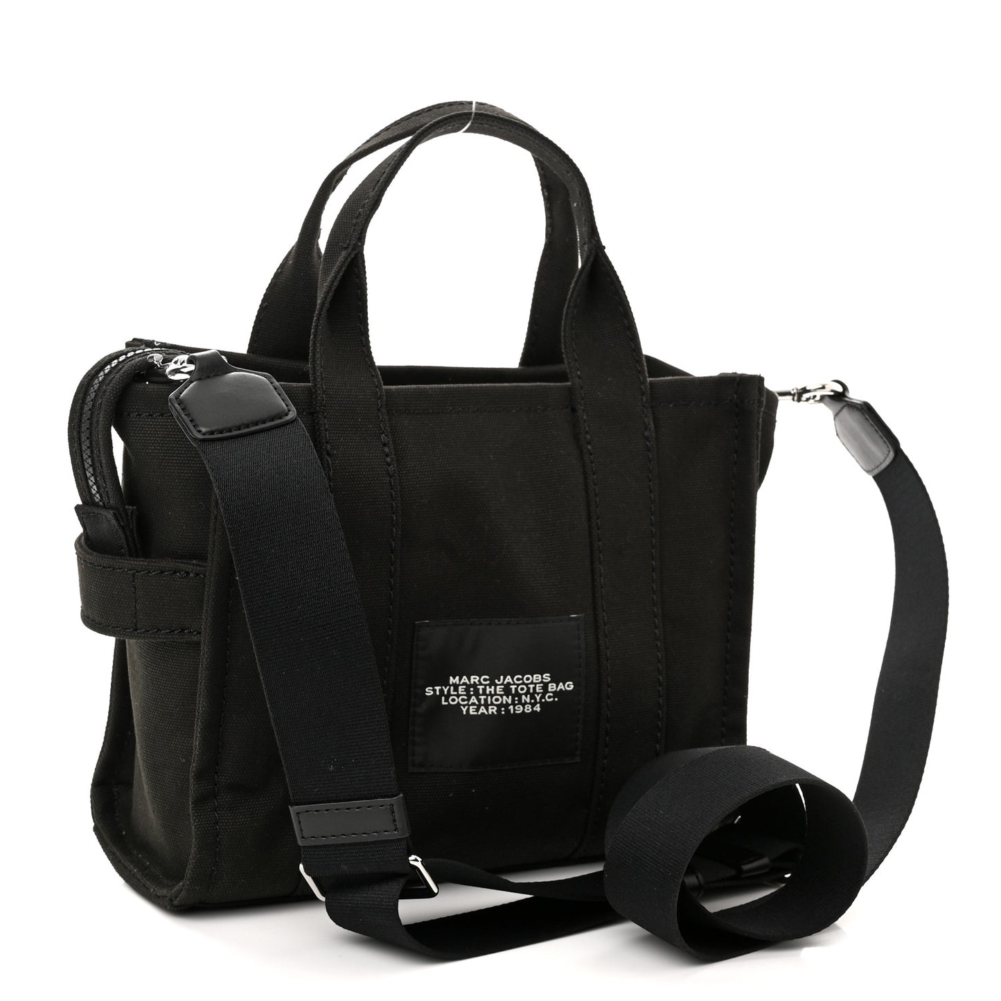 Cotton Canvas Mini The Traveler Tote Bag Black