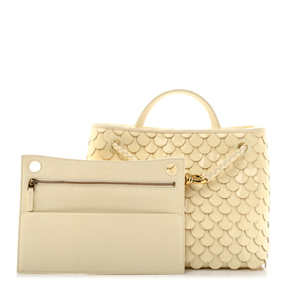 Bottega Veneta Patent Calfskin Fish Scale Small Andiamo Shoulder Bag Chamomile 3 of 15