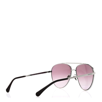 Chanel Pilot Aviator Sunglasses 4279-B Silver 4 of 8