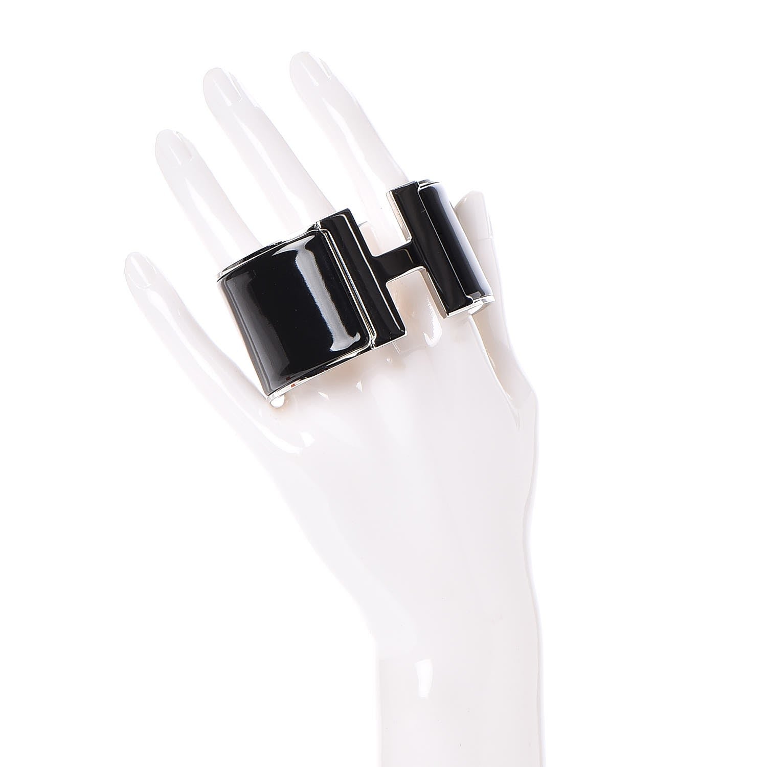 Hermes Enamel Extra Wide Clic Clac H Bracelet GM Black 2 of 6