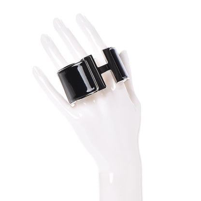 Hermes Enamel Extra Wide Clic Clac H Bracelet GM Black 2 of 6