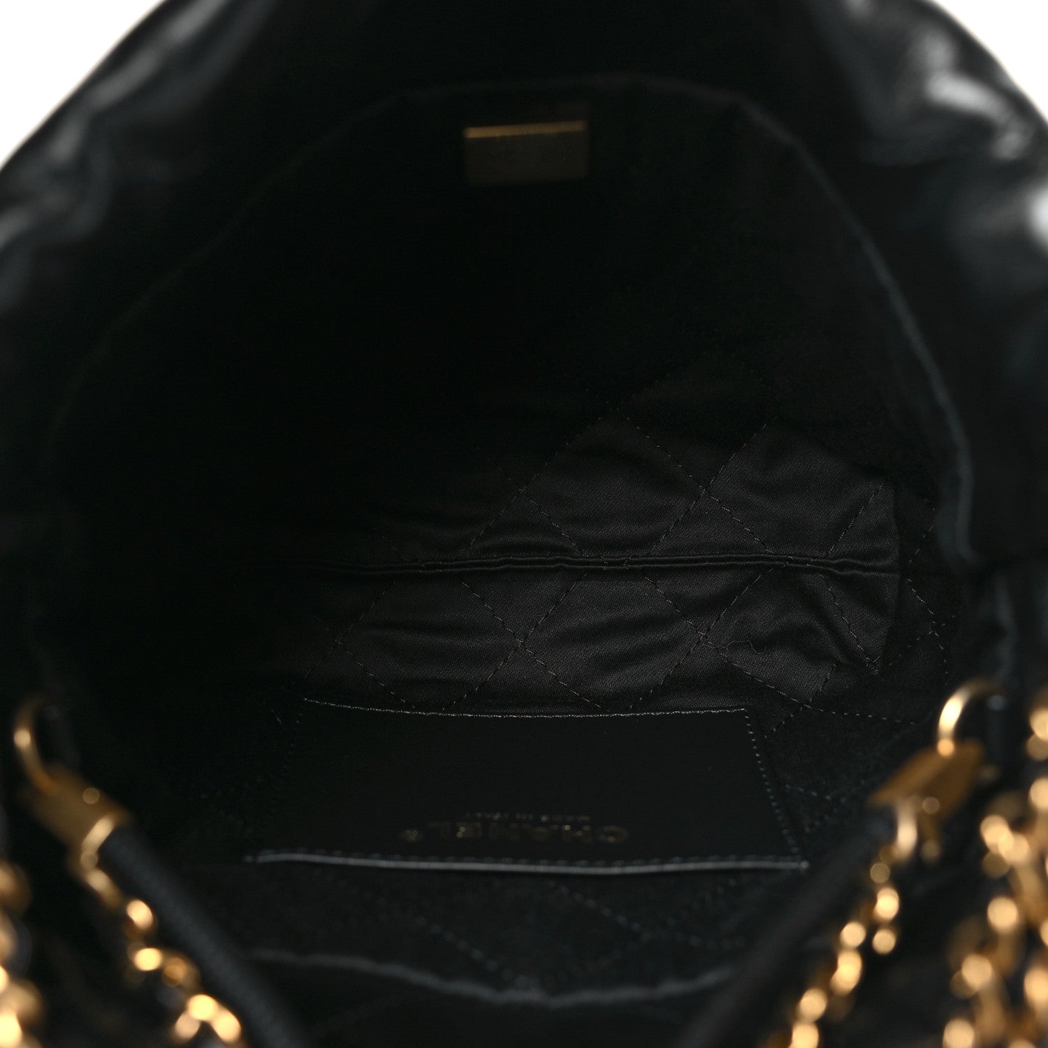 Chanel Shiny Calfskin Quilted Mini Chanel 22 Black White 5 of 10