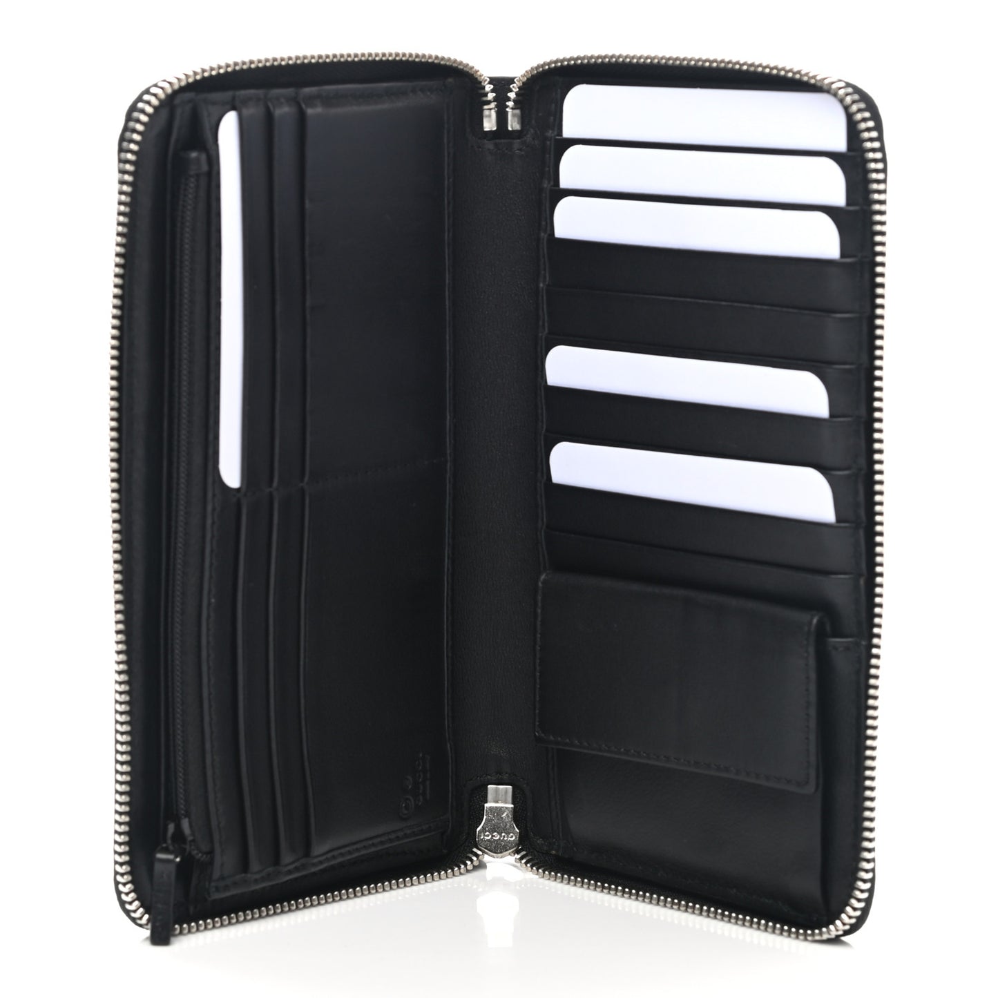 Microguccissima Large Zip Around Organizer Wallet Black
