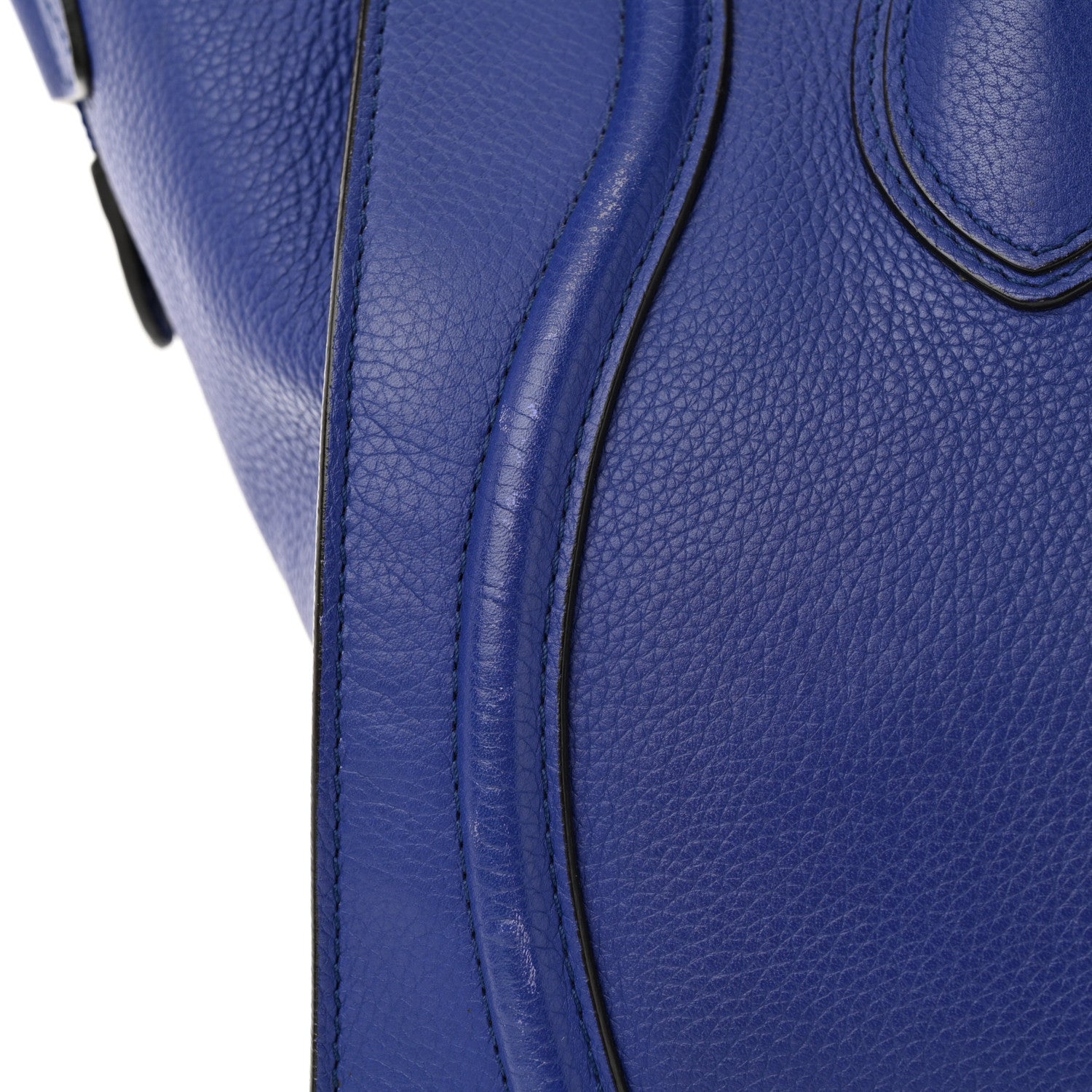 Celine Drummed Calfskin Mini Luggage Indigo 16 of 18