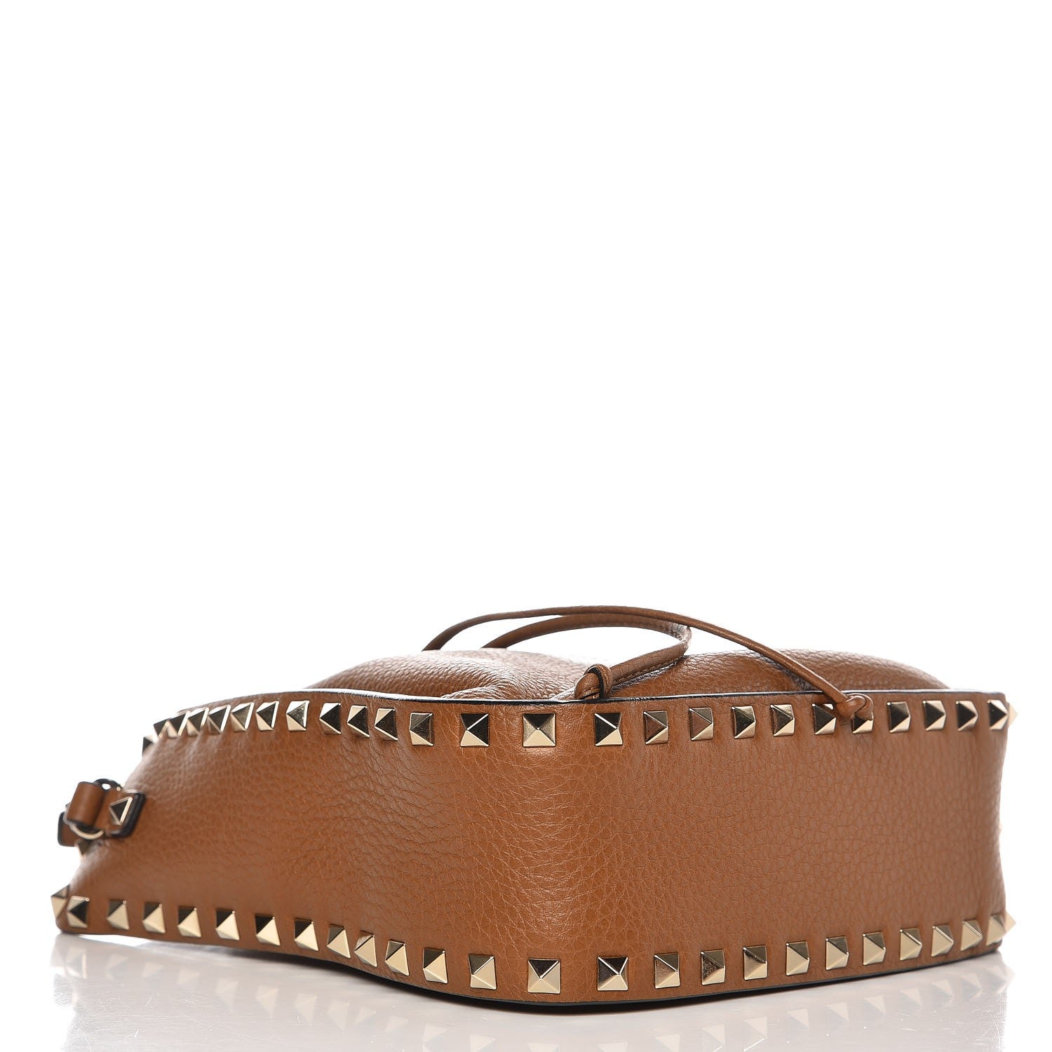 Valentino Garavani Grained Calfskin Rockstud Bucket Bag Bright Cognac 4 of 6