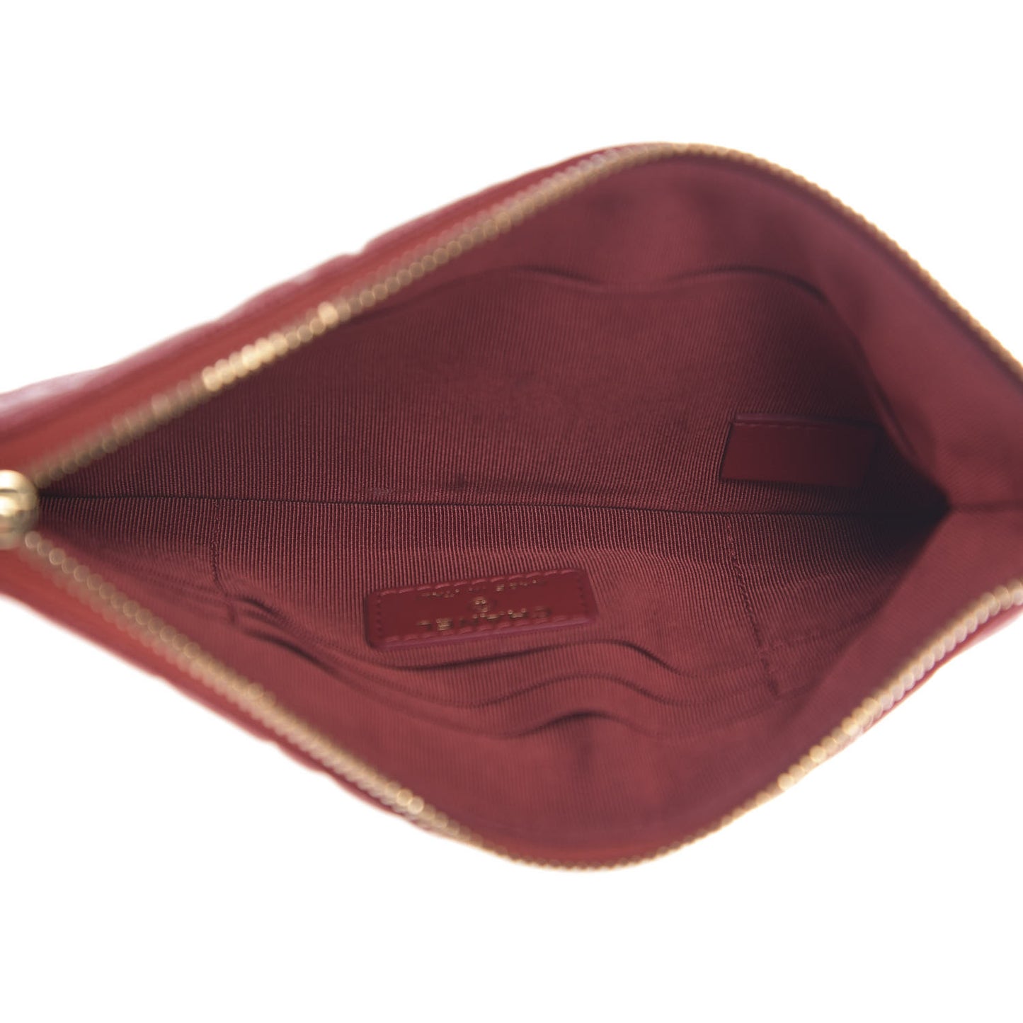 Caviar Camellia Embossed Cosmetic Pouch Red