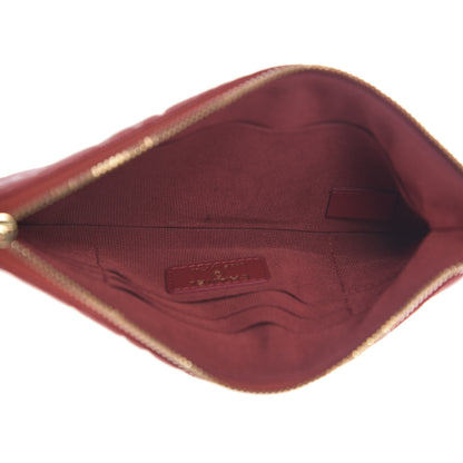 Chanel Caviar Camellia Embossed Cosmetic Pouch Red 4 of 6