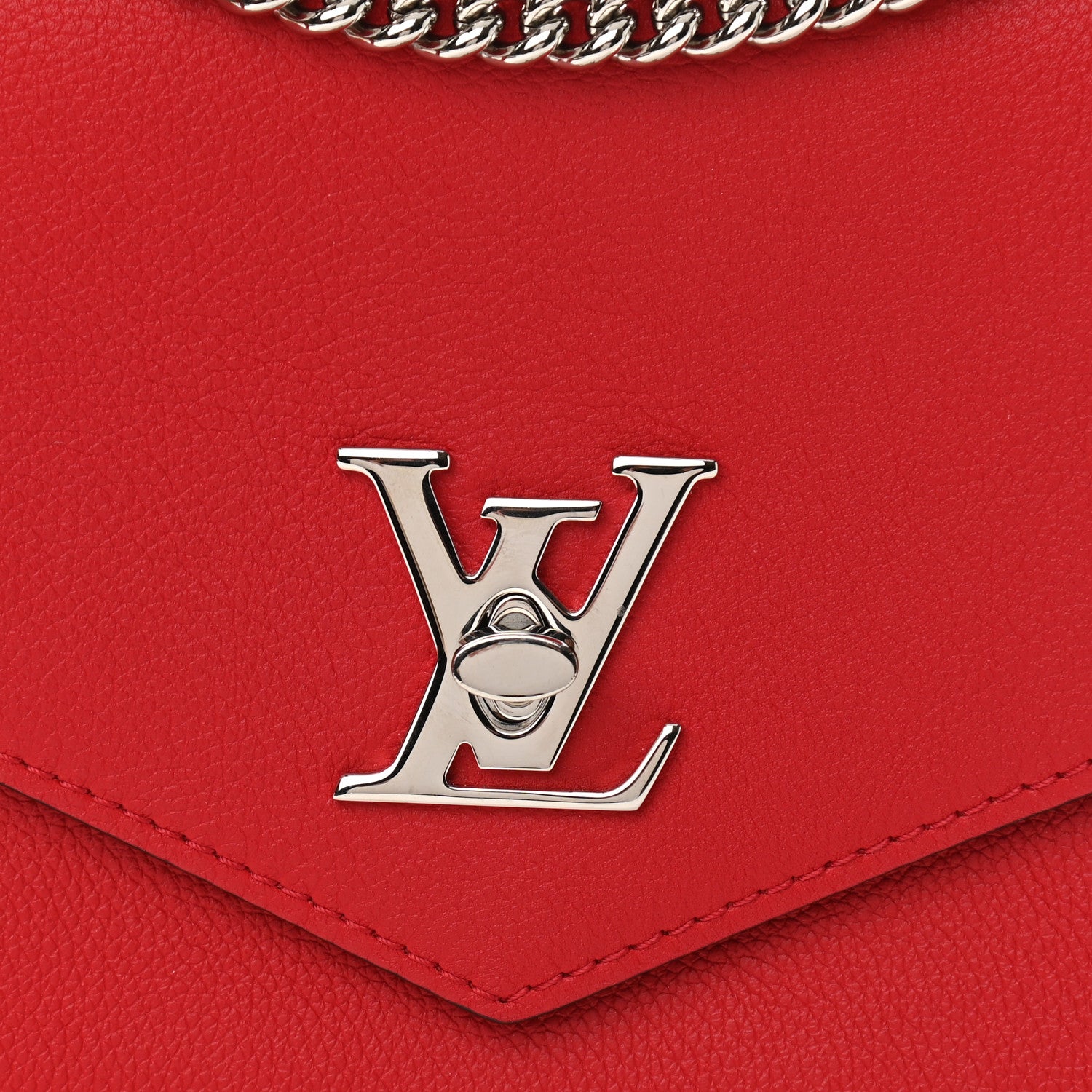 Louis Vuitton Soft Calfskin Mylockme Chain Bag BB Rubis 8 of 11