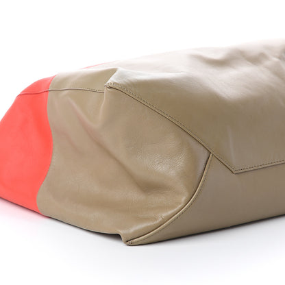 Celine Lambksin Horizontal Bi-Cabas Primary Red 7 of 8