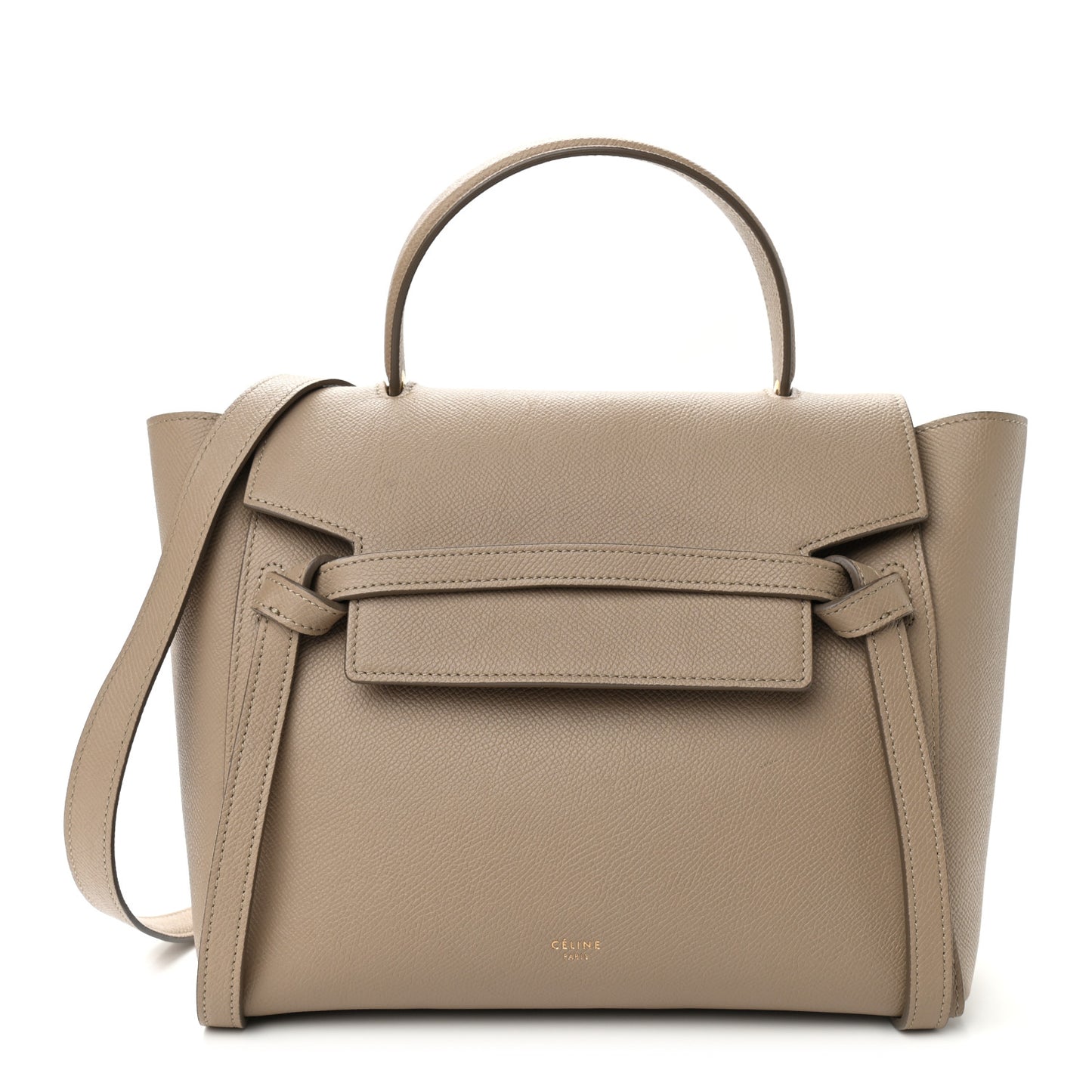 Grained Calfskin Micro Belt Bag Light Taupe