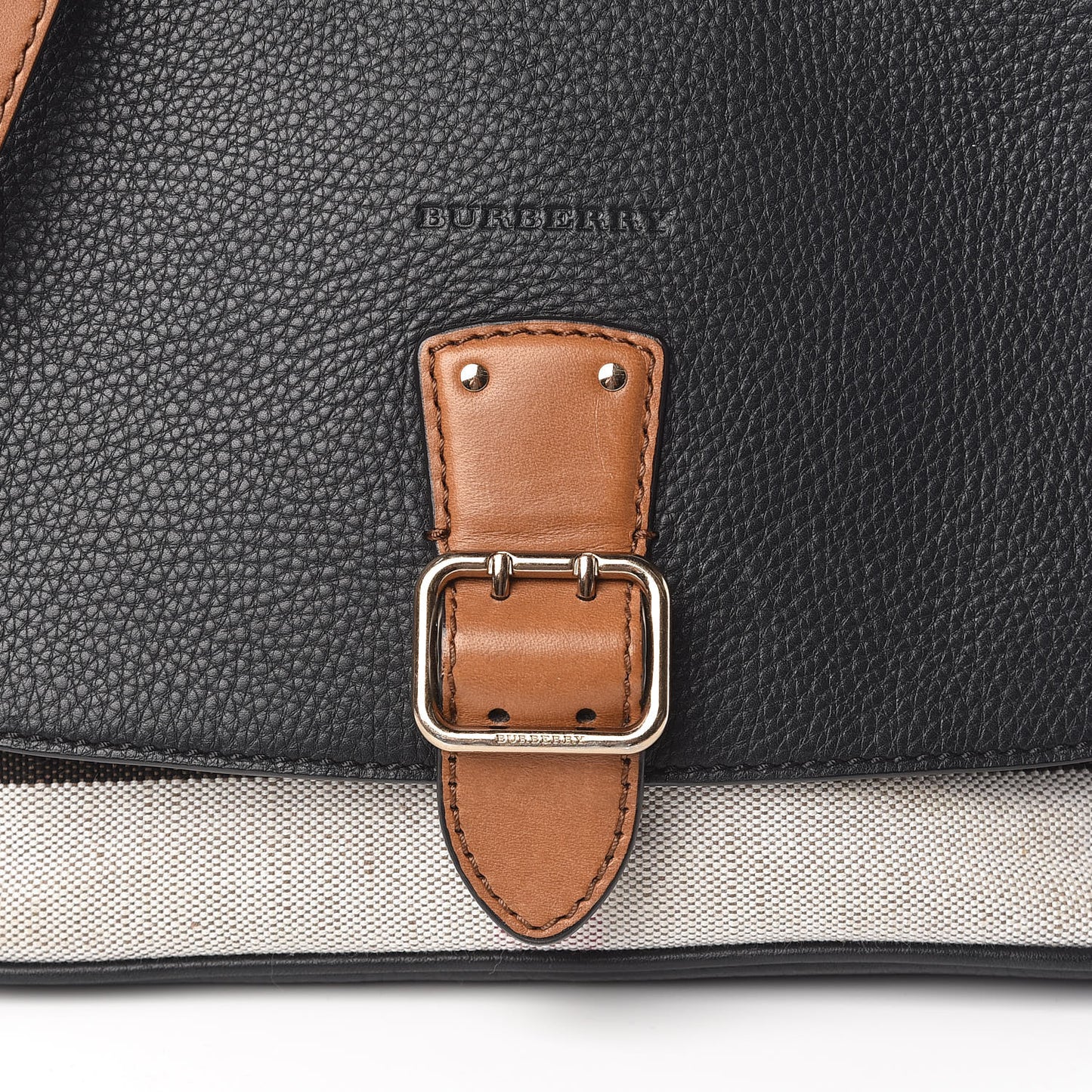 Mega Check Grainy Calfskin Gowan Messenger Bag Black