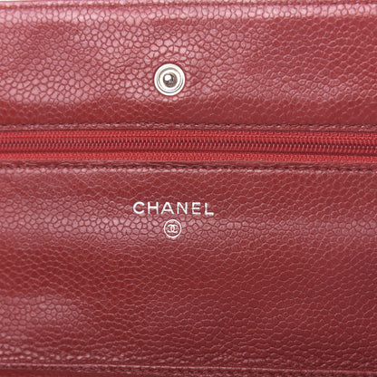 Chanel Caviar Quilted Wallet on Chain WOC Red 6 of 11