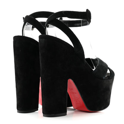 Christian Louboutin Velvet Super Yaz 160 Sandals 37.5 Black 4 of 11