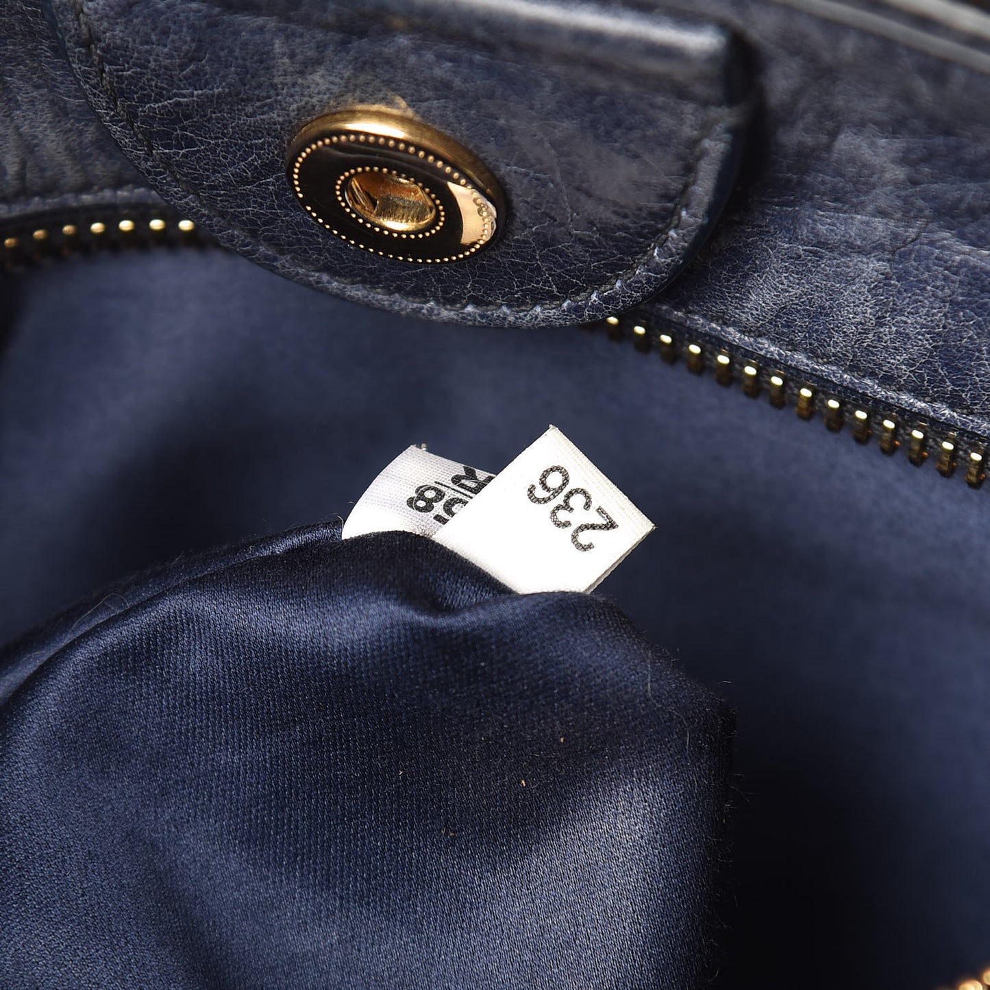 Vitello Shine Top Handle Satchel Bleuette