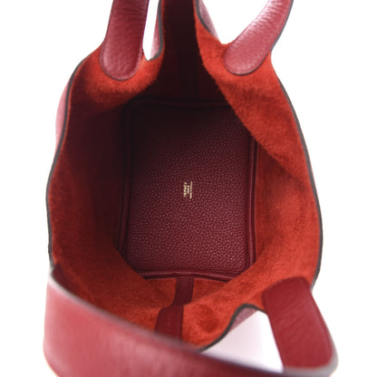 Hermes Taurillon Clemence Picotin Lock 18 PM Rouge Garance 5 of 11