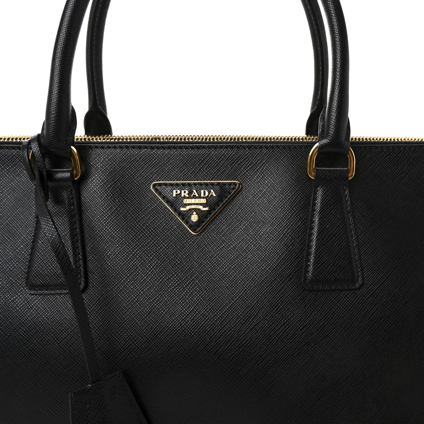 Saffiano Lux Extra Large Galleria Double Zip Tote Black