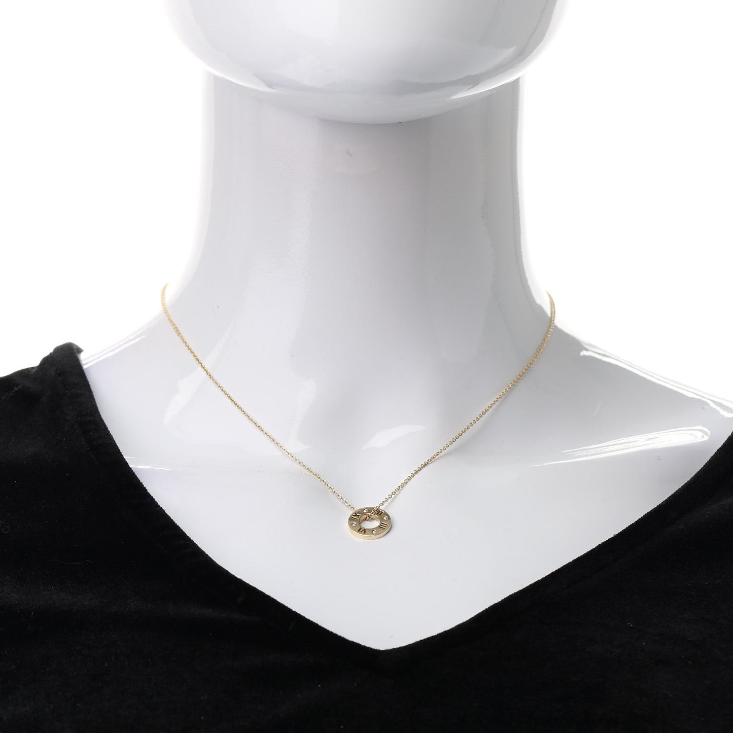 18K Yellow Gold Diamond Atlas Pierced Pendant Necklace