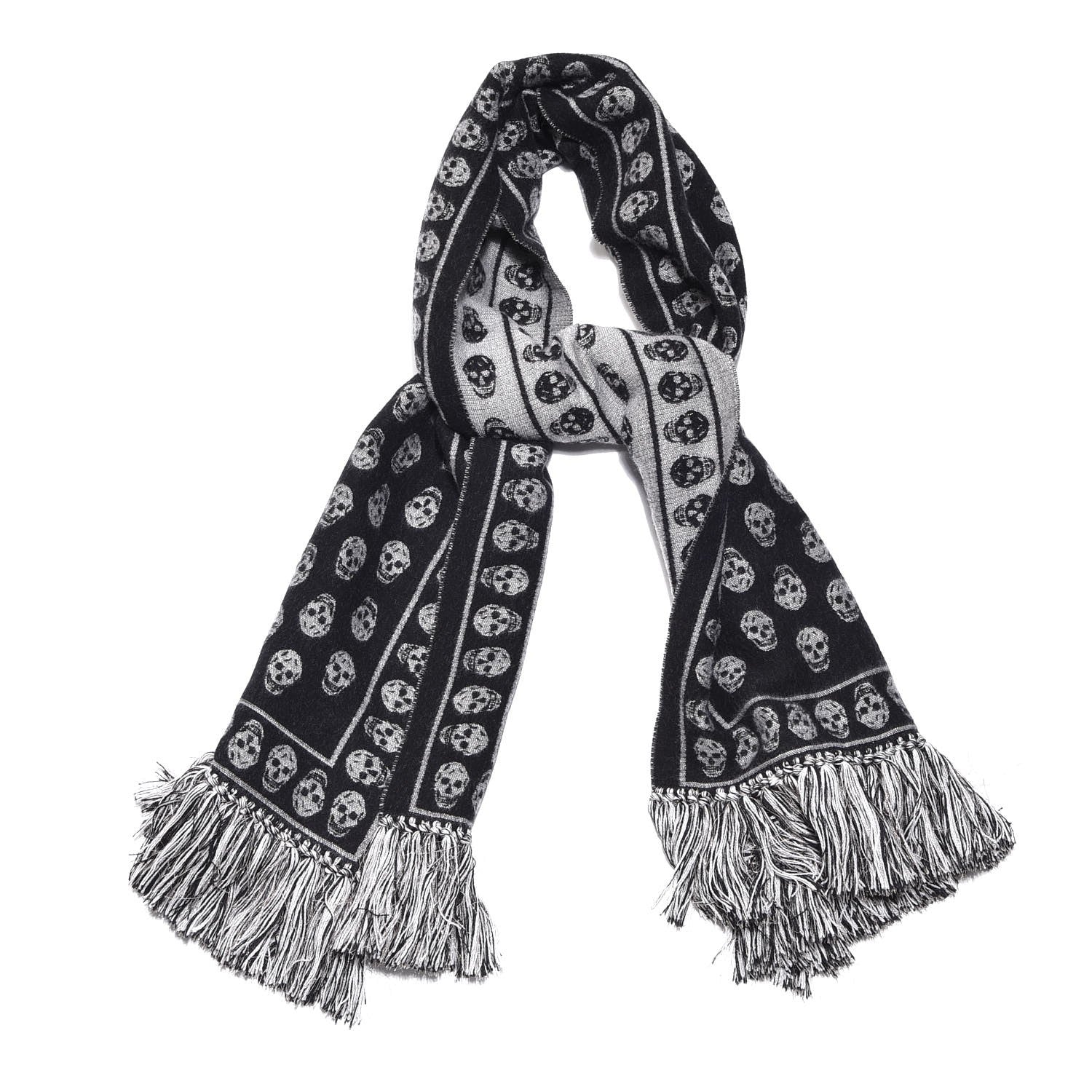 Alexander McQueen Wool Large Skull Scarf Black 1 of 4