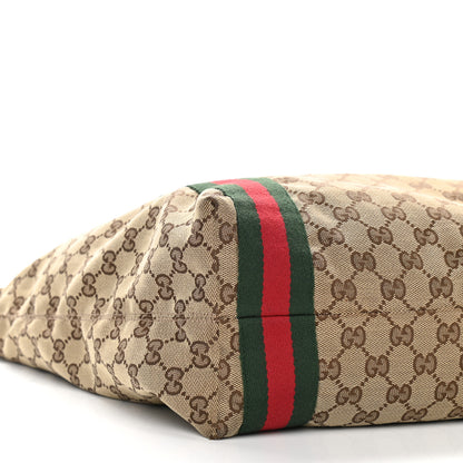 Gucci GG Monogram Medium Web Handle Vertical Tote Dark Brown 9 of 13