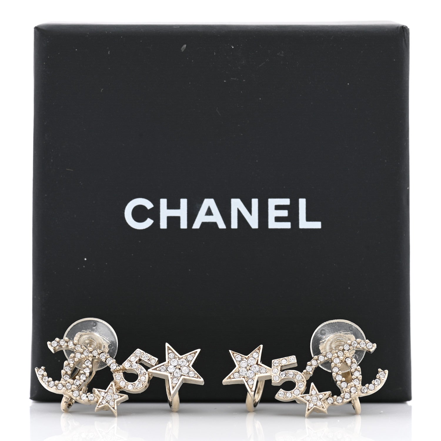 Chanel Crystal Star 5 CC Clip On Earrings 5 of 5