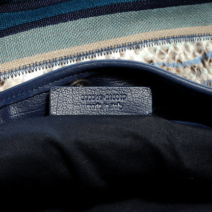 Saint Laurent Canvas Snakeskin Roady Blue 7 of 8