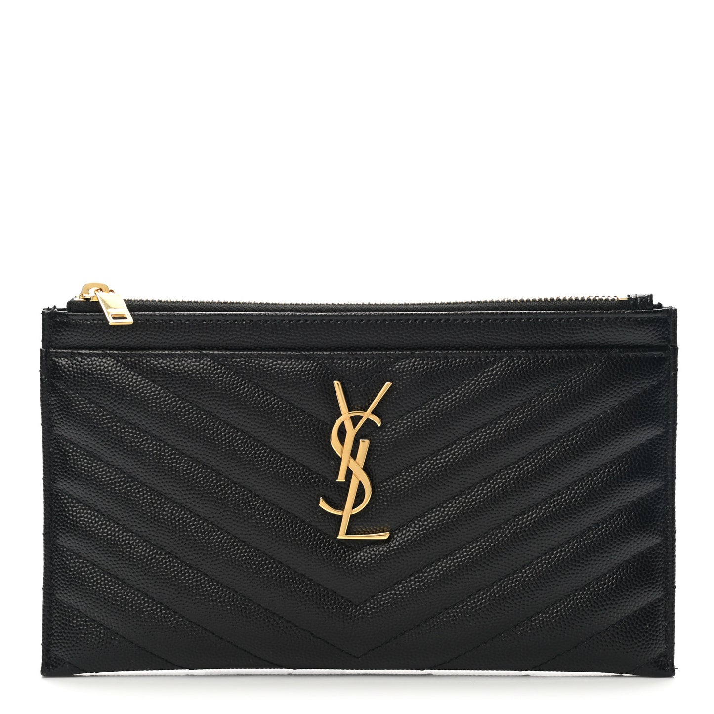 Grain De Poudre Chevron Monogram Bill Pouch Black