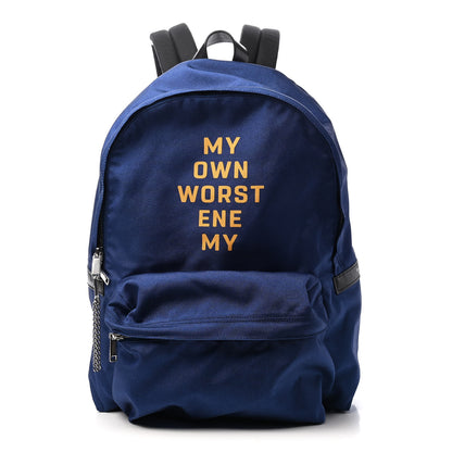 Celine Calfskin Nylon My Own Worst Enemy Backpack Blue 1 of 8
