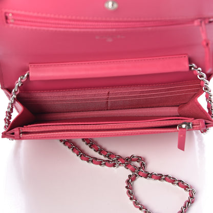 Chanel Patent Quilted Wallet On Chain WOC Pink 5 of 11