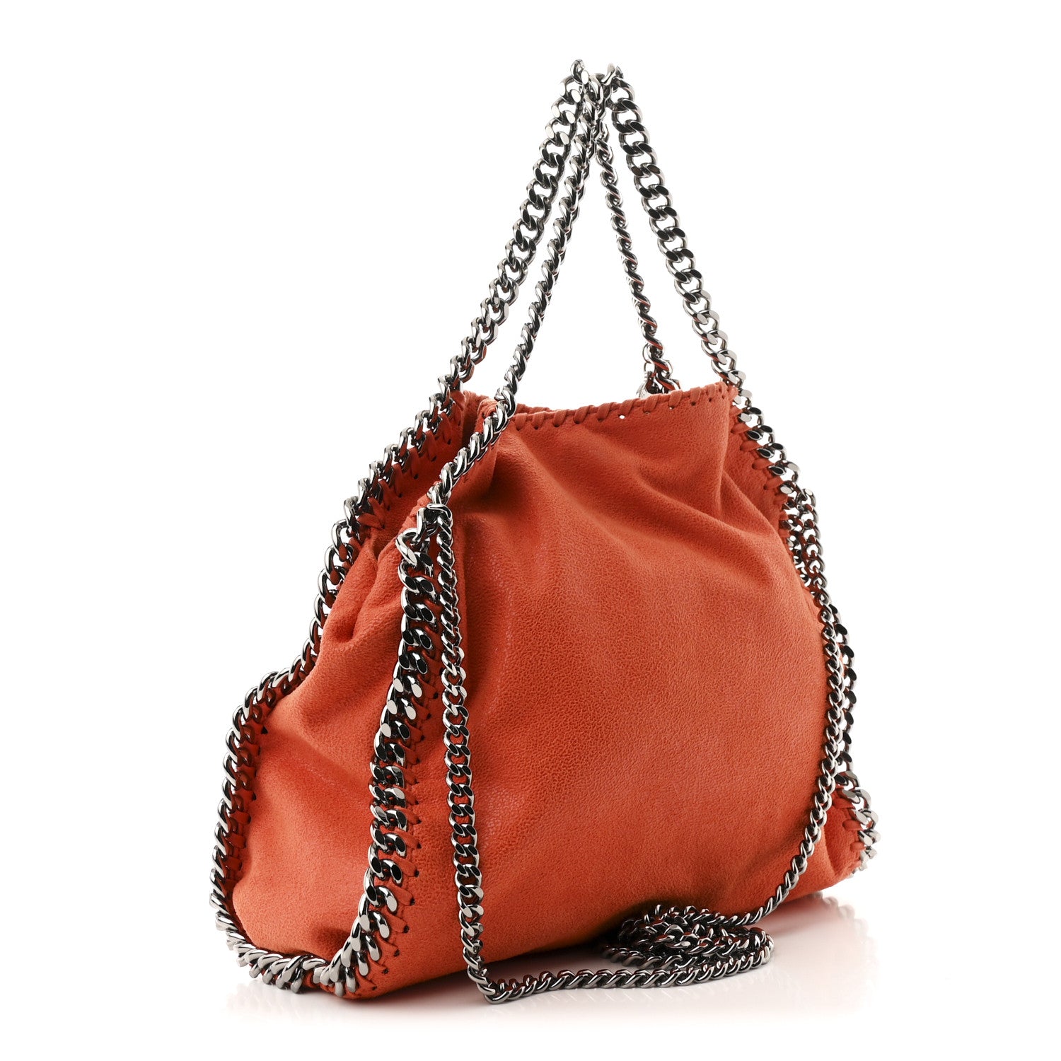 Stella McCartney Shaggy Deer Mini Falabella Fold Over Tote Orange 2 of 9